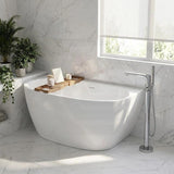 Fienza Keeto Acrylic Back To Wall Bathtub Overflow Available 1300/1500/1700mm - Gloss White