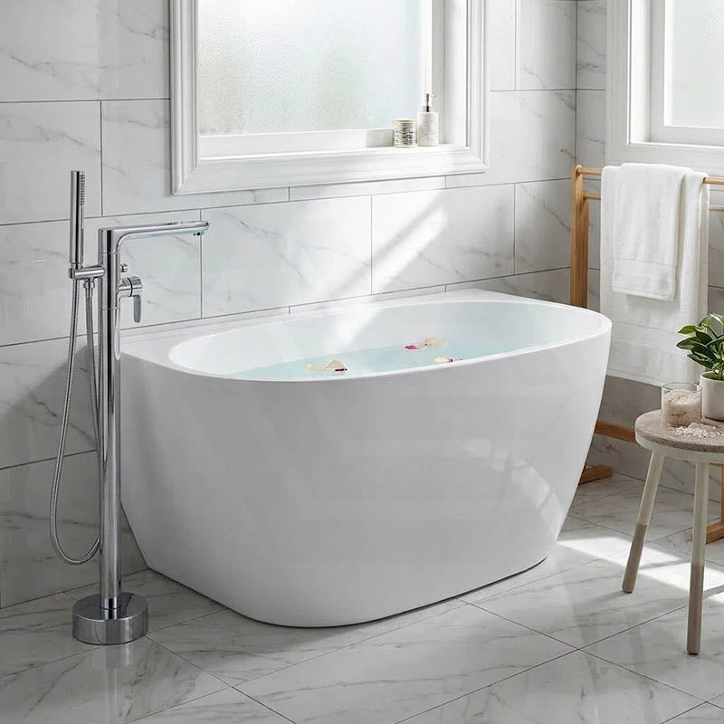 Fienza Keeto Acrylic Back To Wall Bathtub Overflow Available 1300/1500/1700mm - Gloss White