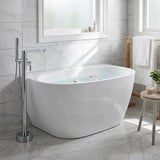 Fienza Keeto Acrylic Back To Wall Bathtub Overflow Available 1300/1500/1700mm - Gloss White