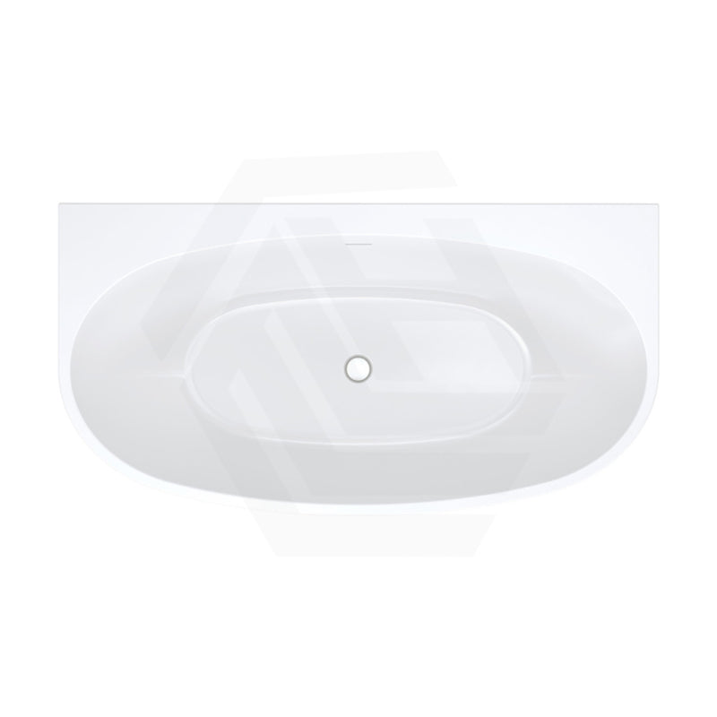 Fienza Keeto Acrylic Back To Wall Bathtub Overflow Available 1300/1500/1700mm - Gloss White