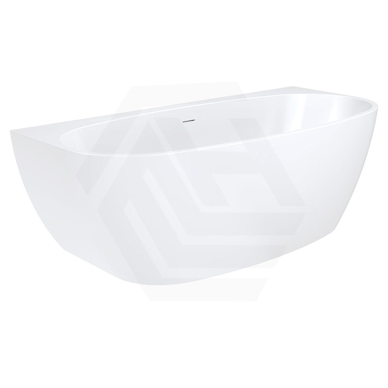 Fienza Keeto Acrylic Back To Wall Bathtub Overflow Available 1300/1500/1700mm - Gloss White