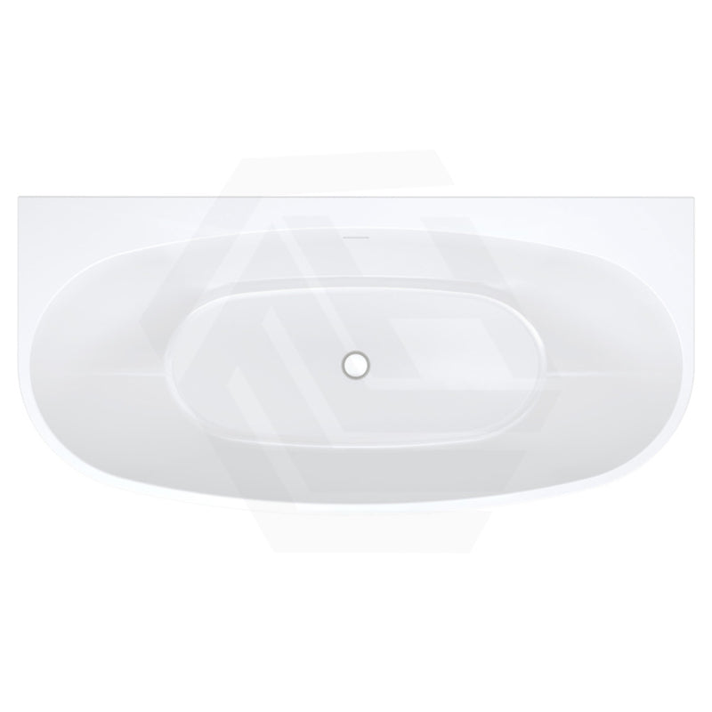 Fienza Keeto Acrylic Back To Wall Bathtub Overflow Available 1300/1500/1700mm - Gloss White