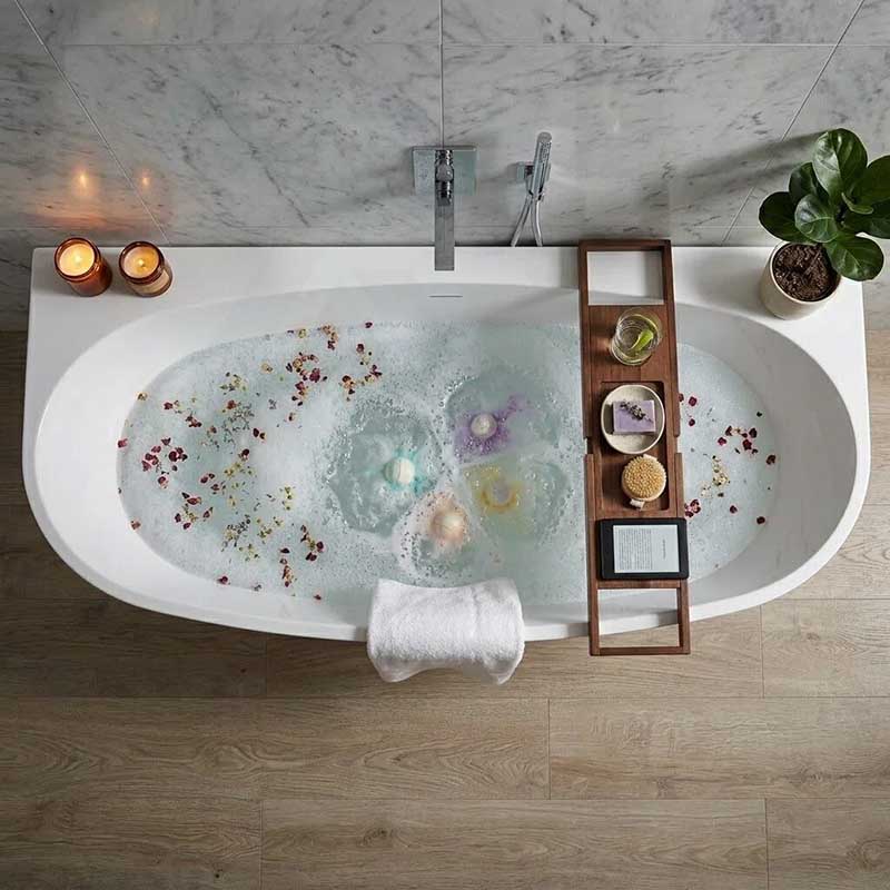 Fienza Keeto Acrylic Back To Wall Bathtub Overflow Available 1300/1500/1700mm - Gloss White