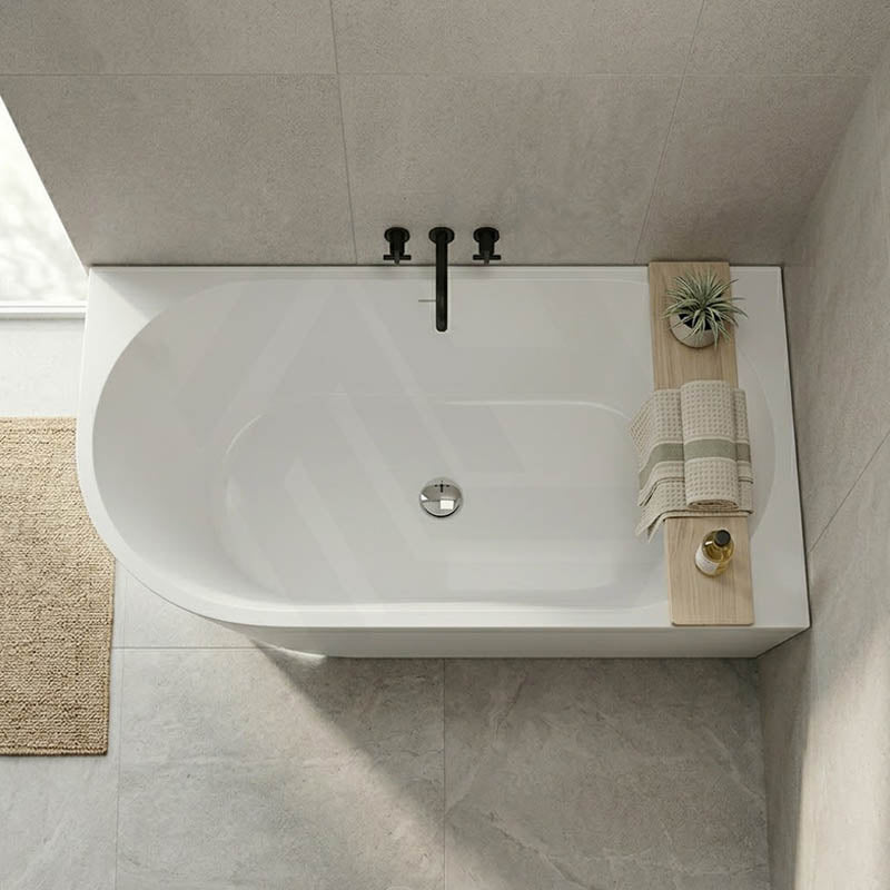 Fienza Isabella Acrylic Left/Right Corner Bathtub with Overflow 1500/1700mm - Gloss White / Matt White