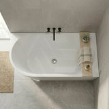 Fienza Isabella Acrylic Left/Right Corner Bathtub with Overflow 1500/1700mm - Gloss White / Matt White