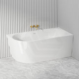 Fienza Isabella Acrylic Left/Right Corner Bathtub with Overflow 1500/1700mm - Gloss White / Matt White