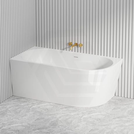 Fienza Isabella 1500/1700mm Acrylic Left/Right Corner Bathtub with Overflow Gloss/Matt White