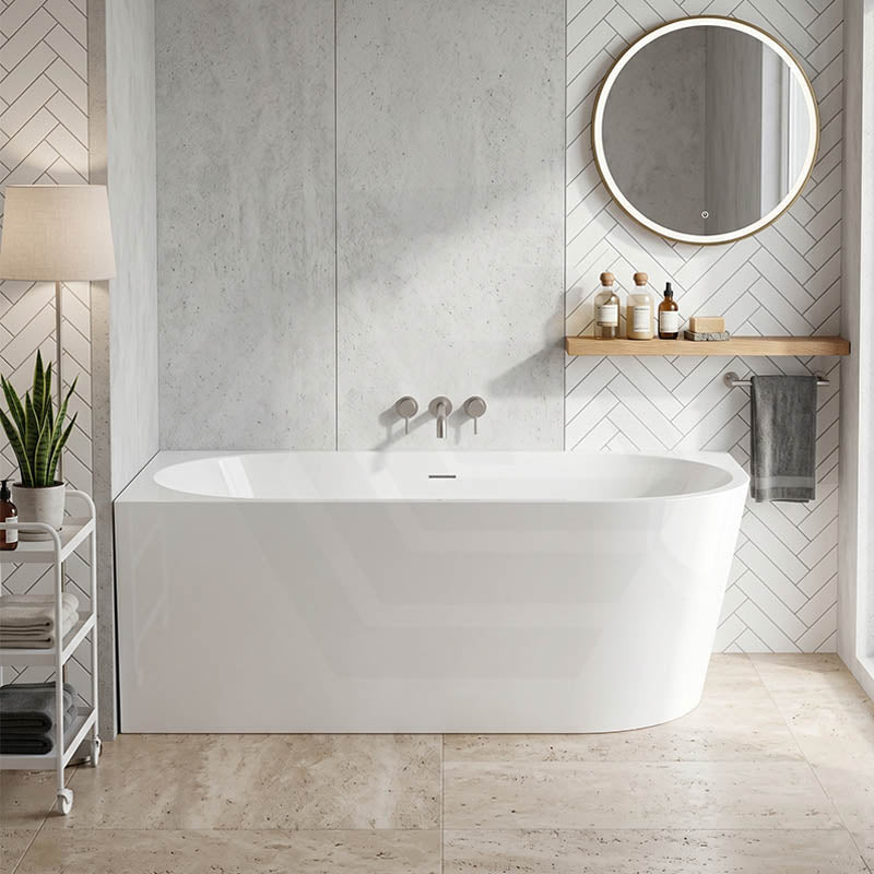 Fienza Isabella Acrylic Left/Right Corner Bathtub with Overflow 1500/1700mm - Gloss White / Matt White