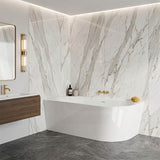 Fienza Isabella Acrylic Left/Right Corner Bathtub with Overflow 1500/1700mm - Gloss White / Matt White