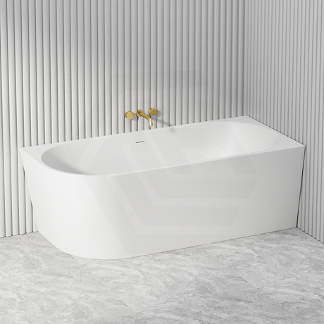 Fienza Isabella 1500/1700mm Acrylic Left/Right Corner Bathtub with Overflow Gloss/Matt White