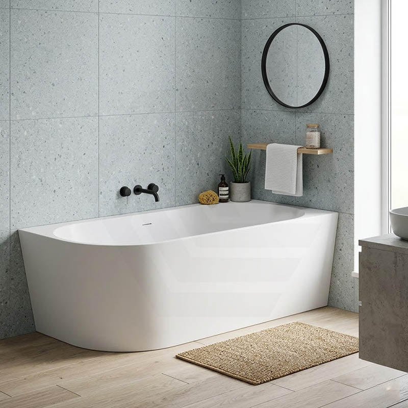 Fienza Isabella Acrylic Left/Right Corner Bathtub with Overflow 1500/1700mm - Gloss White / Matt White