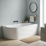 Fienza Isabella Acrylic Left/Right Corner Bathtub with Overflow 1500/1700mm - Gloss White / Matt White