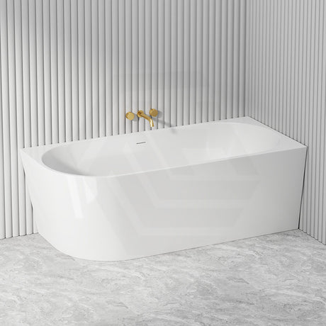 Fienza Isabella 1500/1700mm Acrylic Left/Right Corner Bathtub with Overflow Gloss/Matt White