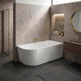 Fienza Isabella Acrylic Left/Right Corner Bathtub with Overflow 1500/1700mm - Gloss White / Matt White