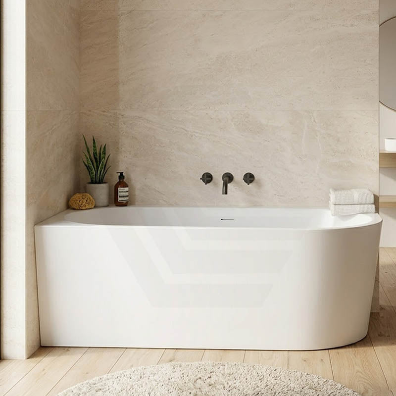 Fienza Isabella Acrylic Left/Right Corner Bathtub with Overflow 1500/1700mm - Gloss White / Matt White