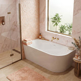 Fienza Isabella Acrylic Left/Right Corner Bathtub with Overflow 1500/1700mm - Gloss White / Matt White