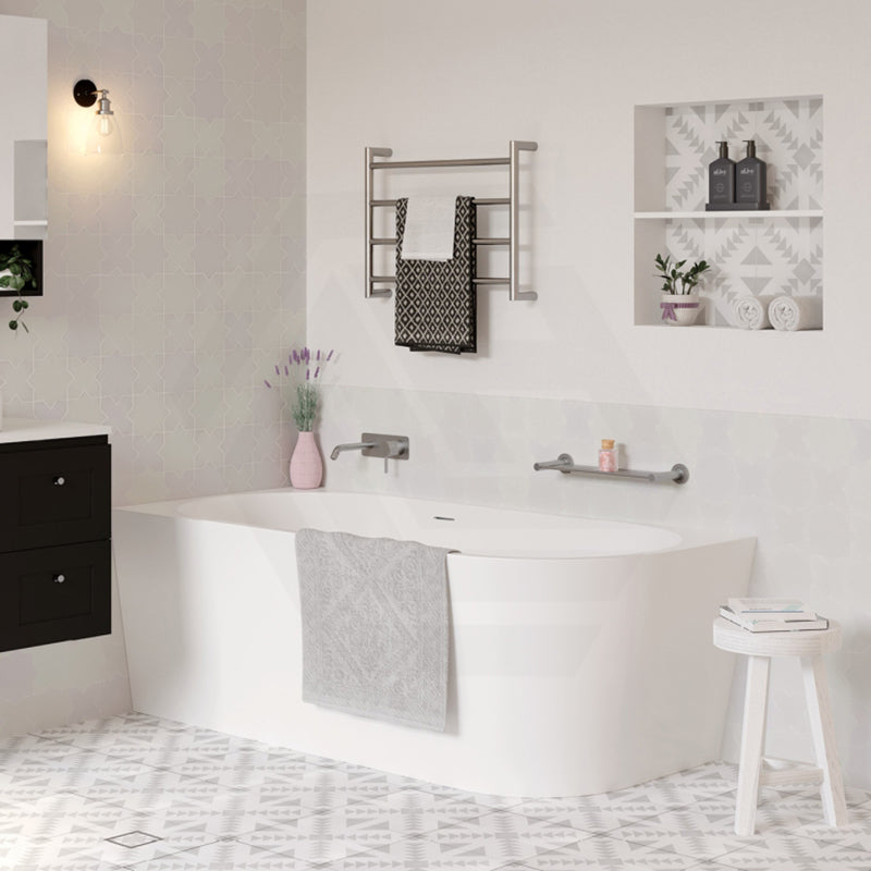 Fienza Isabella Acrylic Left/Right Corner Bathtub with Overflow 1500/1700mm - Gloss White / Matt White