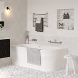 Fienza Isabella Acrylic Left/Right Corner Bathtub with Overflow 1500/1700mm - Gloss White / Matt White