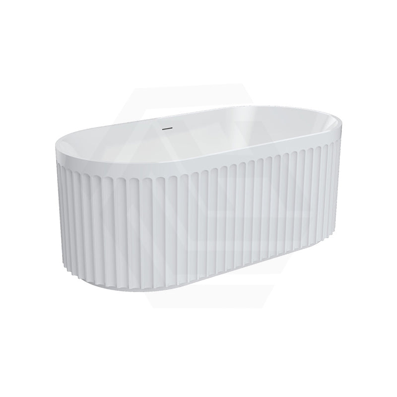 Fienza Eleanor Acrylic Oval Freestanding Bathtub with Overflow 1500/1700mm - Gloss White