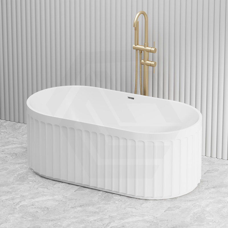 Fienza Eleanor Acrylic Oval Freestanding Bathtub with Overflow 1500/1700mm - Gloss White