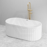 Fienza Eleanor Acrylic Oval Freestanding Bathtub with Overflow 1500/1700mm - Gloss White