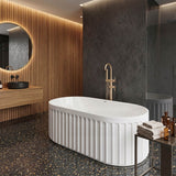 Fienza Eleanor Acrylic Oval Freestanding Bathtub with Overflow 1500/1700mm - Gloss White
