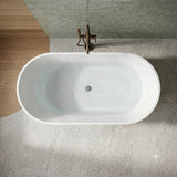 Fienza Eleanor Acrylic Oval Freestanding Bathtub with Overflow 1500/1700mm - Gloss White