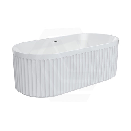 Fienza Eleanor 1500/1700mm Acrylic Oval Freestanding Bathtub with Overflow Gloss White