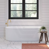 Fienza Eleanor Acrylic Oval Freestanding Bathtub with Overflow 1500/1700mm - Gloss White