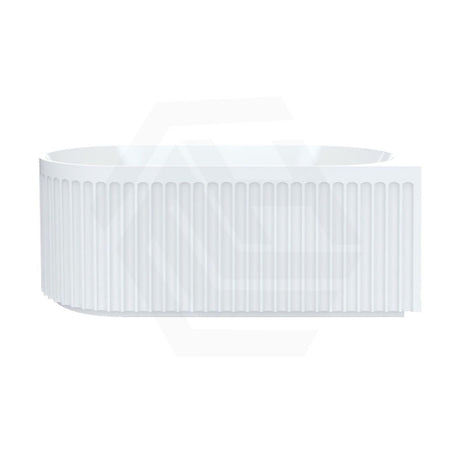 Fienza Eleanor 1500mm Acrylic Fluted Left/Right Corner Bathtub Gloss White Overflow Available