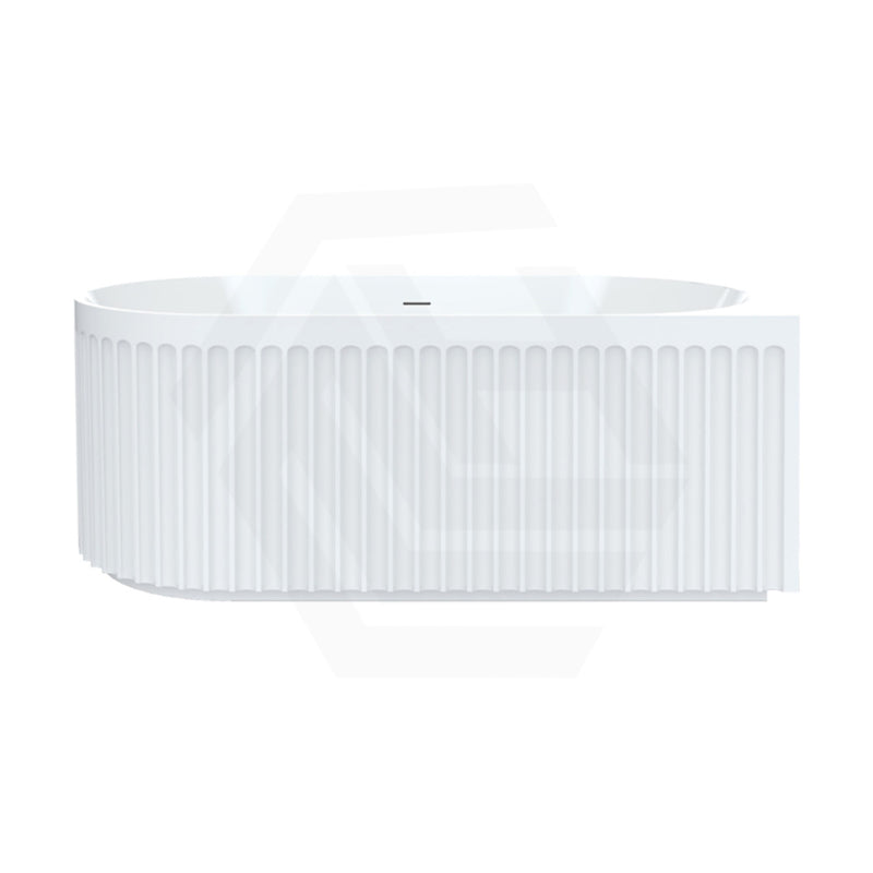 Fienza Eleanor Acrylic Fluted Left/Right Corner Bathtub Overflow Available 1500mm - Gloss White