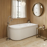 Fienza Eleanor Acrylic Fluted Left/Right Corner Bathtub Overflow Available 1500mm - Gloss White