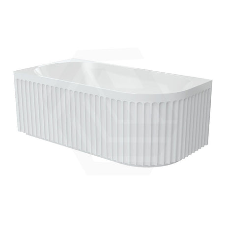 Fienza Eleanor 1500mm Acrylic Fluted Left/Right Corner Bathtub Gloss White Overflow Available