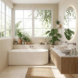 Fienza Eleanor Acrylic Fluted Left/Right Corner Bathtub Overflow Available 1500mm - Gloss White