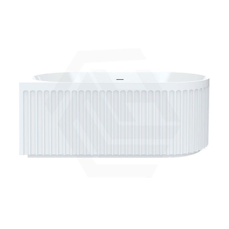 Fienza Eleanor Acrylic Fluted Left/Right Corner Bathtub Overflow Available 1500mm - Gloss White