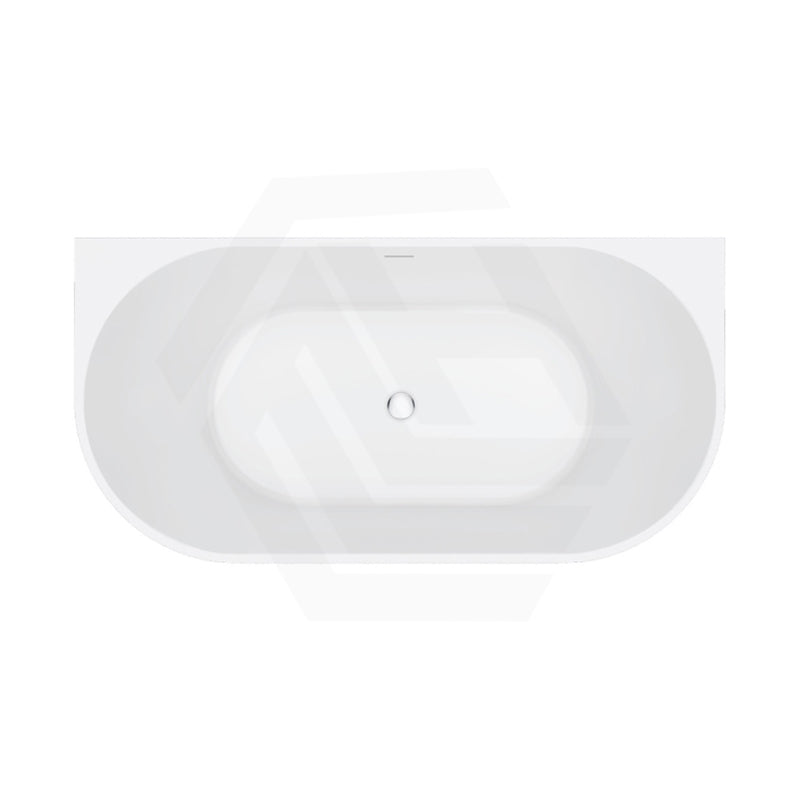 Fienza Eleanor Acrylic Fluted Back To Wall Bathtub with Overflow 1500/1700mm - Gloss White