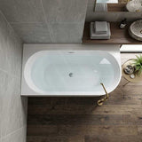 Fienza Chloe Acrylic Corner Bathtub with Overflow 1400mm - Gloss White