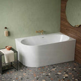 Fienza Chloe Acrylic Corner Bathtub with Overflow 1400mm - Gloss White