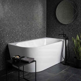 Fienza Chloe Acrylic Corner Bathtub with Overflow 1400mm - Gloss White