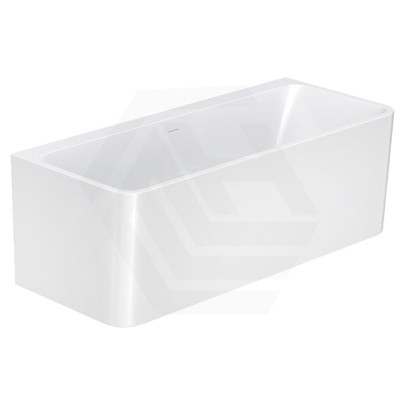 Fienza Delta Acrylic Back To Wall Bathtub with Overflow 1700mm - Gloss White