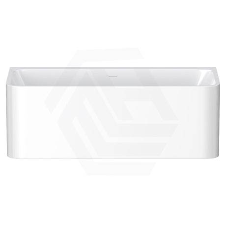 Fienza Delta 1700mm Acrylic Back To Wall Bathtub with Overflow Gloss White