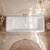 Fienza Delta Acrylic Back To Wall Bathtub with Overflow 1700mm - Gloss White
