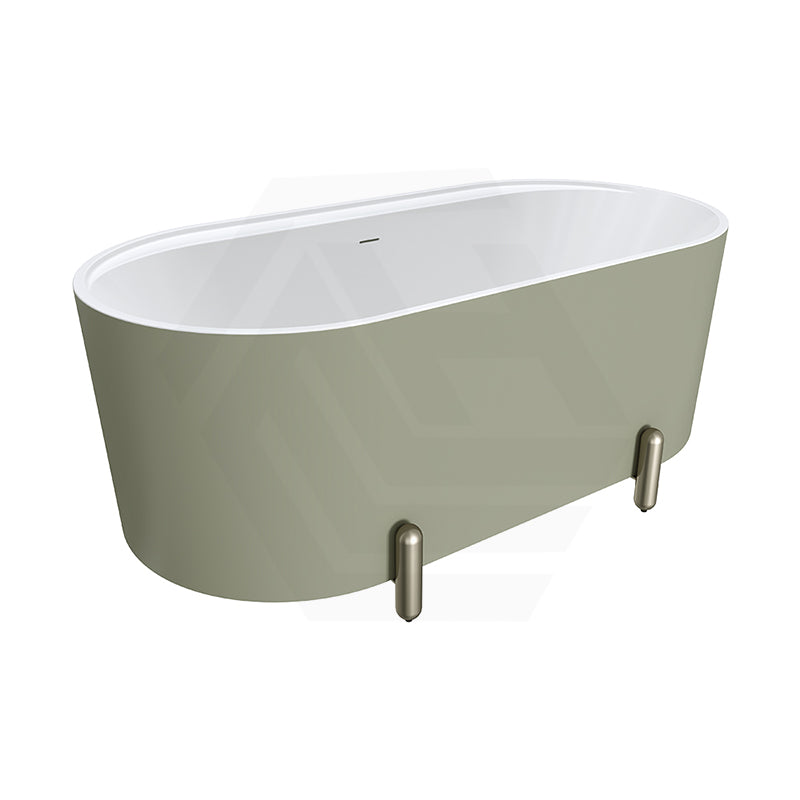 Fienza Aluca Acrylic Oval Freestanding Bathtub with Overflow & Adjustable Legs 1500/1700mm - Variant Colour