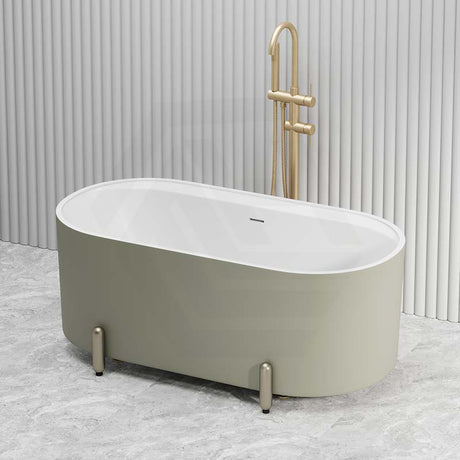 Fienza Aluca 1500/1700mm Acrylic Oval Freestanding Bathtub with Overflow & Adjustable Legs Variant Colour Available