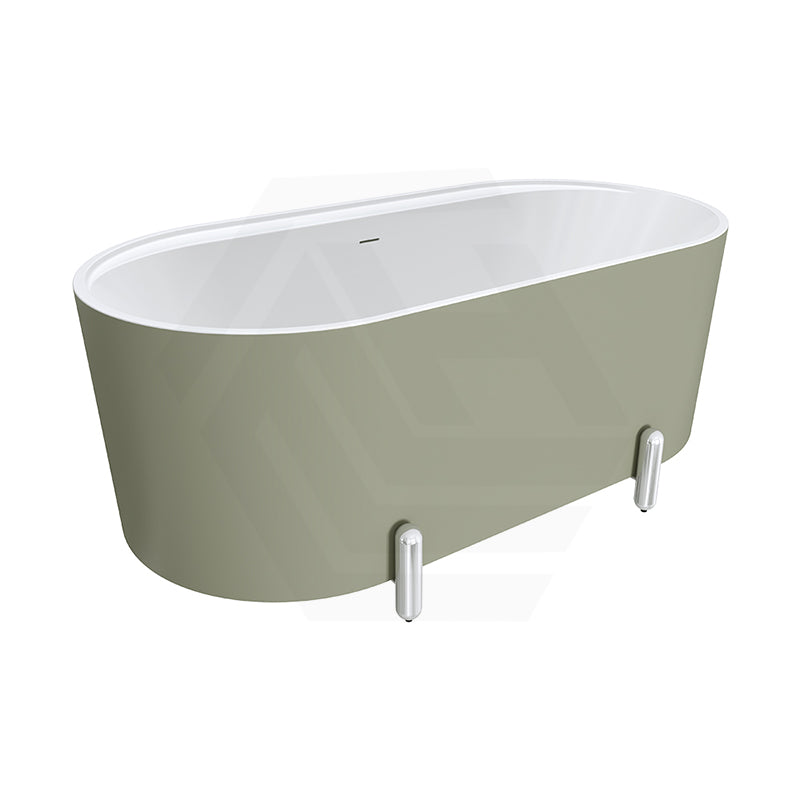 Fienza Aluca Acrylic Oval Freestanding Bathtub with Overflow & Adjustable Legs 1500/1700mm - Variant Colour