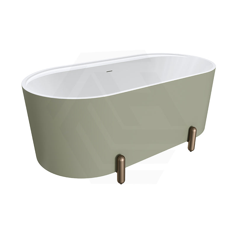 Fienza Aluca Acrylic Oval Freestanding Bathtub with Overflow & Adjustable Legs 1500/1700mm - Variant Colour