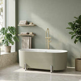 Fienza Aluca Acrylic Oval Freestanding Bathtub with Overflow & Adjustable Legs 1500/1700mm - Variant Colour