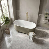 Fienza Aluca Acrylic Oval Freestanding Bathtub with Overflow & Adjustable Legs 1500/1700mm - Variant Colour