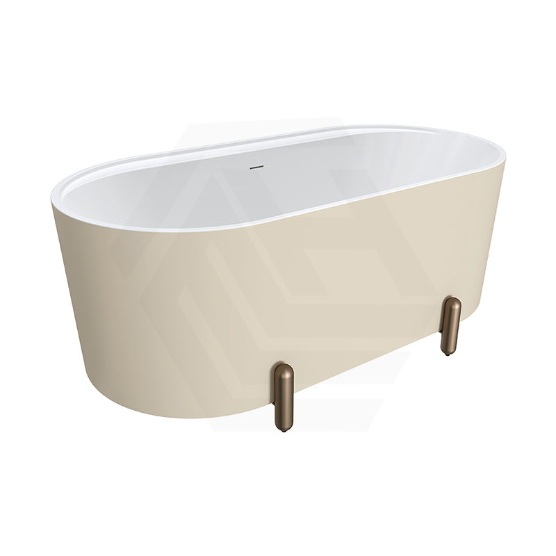 Fienza Aluca Acrylic Oval Freestanding Bathtub with Overflow & Adjustable Legs 1500/1700mm - Variant Colour