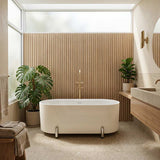 Fienza Aluca Acrylic Oval Freestanding Bathtub with Overflow & Adjustable Legs 1500/1700mm - Variant Colour